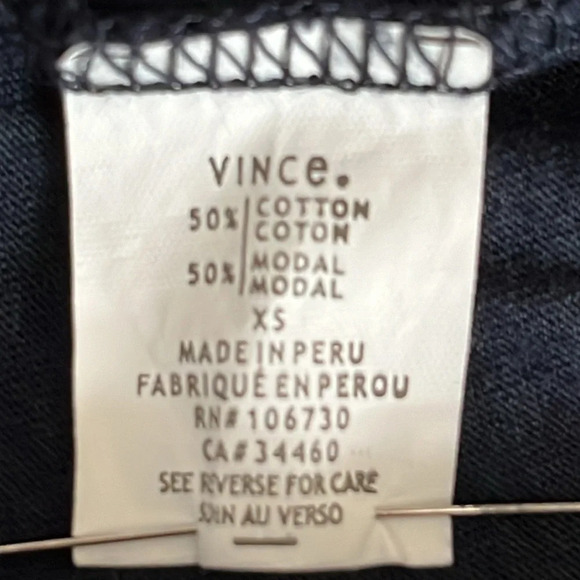 Vince Cotton & Modal Short Cuffed Sleeve T Shirt Dress in Navy - Size XS - Picture 6 of 7